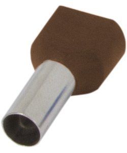 Ізольований наконечник e.terminal.stand.te.2.10.brown (TE10-14 brown) 2x10 кв.мм, коричневий, 100шт s4037011 фото