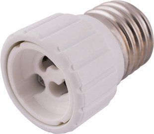 Переходник e.lamp adapter.Е27/GU10.white, из патрона Е27 на GU10, пластиковый s9100041 фото