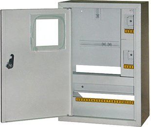 Шафа e.mbox.stand.n.f1.16.z.e металева, під 1-ф. електронний лічильник, 16 мод., навісна, з замком s0100069 фото