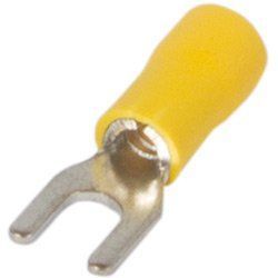 Ізольований наконечник вилковий e.terminal.stand.sv.1,25.3,2.yellow 0.5-1.5 кв.мм, жовтий, 100шт s2036002 фото