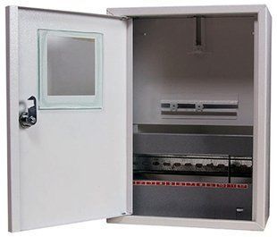 Шафа e.mbox.stand.n.f1.12.z.e металева, під 1-ф. електронний лічильник, 12 мод., навісна, з замком s0100067 фото