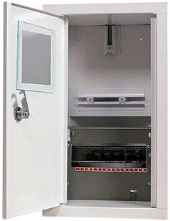 Шафа e.mbox.stand.w.f1.08.z.е металева, під 1-ф. електронний лічильник, 8 мод., що вбудовується, з з s0100050 фото