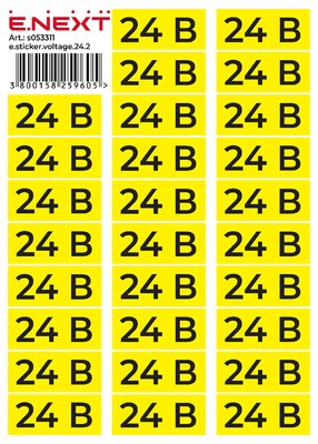 Самоклеящаяся наклейка "24В" e.sticker.voltage.24.2 (90х38мм) 26 шт/лист s053311 фото
