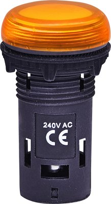 Лампа сигнальна LED матова ECLI-240A-A 240V AC (помаранчева) 4771234 фото
