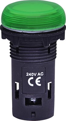 Лампа сигнальна LED матова ECLI-240A-G 240V AC (зелена) 4771231 фото