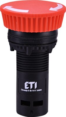 Кнопка моноблочная грибок ECM-T01-R (отключение поворотом, 1NC, красная) 4771483 фото