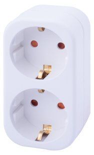 Трійник побутовий e.socket.002.16.3, 2 гнізда, 2P+PE, 16А, з заземленням s9100054 фото