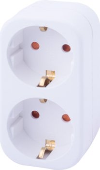Трійник побутовий e.socket.002.16.3, 2 гнізда, 2P+PE, 16А, з заземленням s9100054 фото