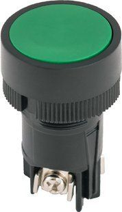 Кнопка пластиковая без фиксации e.mb.ea135 зеленая 1NO+1NC p0810131 фото