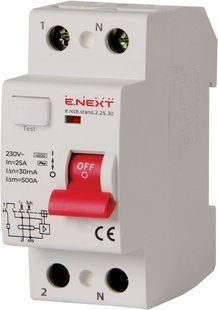 Вимикач диференційного струму e.rccb.stand.2.25.30 2р, 25А, 30mA s034001 фото