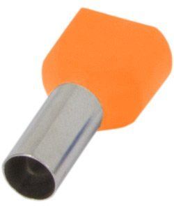 Ізольований наконечник e.terminal.stand.te.2.4.orange (TE4012 orange) 2x4 кв.мм, помаранчевий, 100шт s4037009 фото