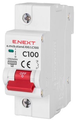 Модульний автоматичний вимикач e.mcb.stand.100.1.C100, 1р, 100А, C, 10кА s002206 фото