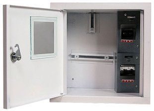Шафа e.mbox.stand.w.f1.04.z металева, під 1-ф. лічильник, 4 мод., що вбудовується, з замком s0100002 фото