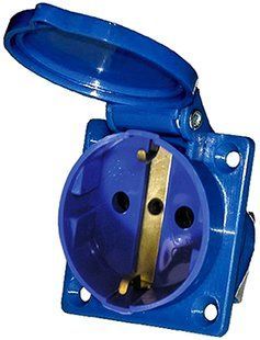 Силова розетка стаціонарна, що вбудовується 2Р+Z, 250В, 16А, IP44 S 085 фото